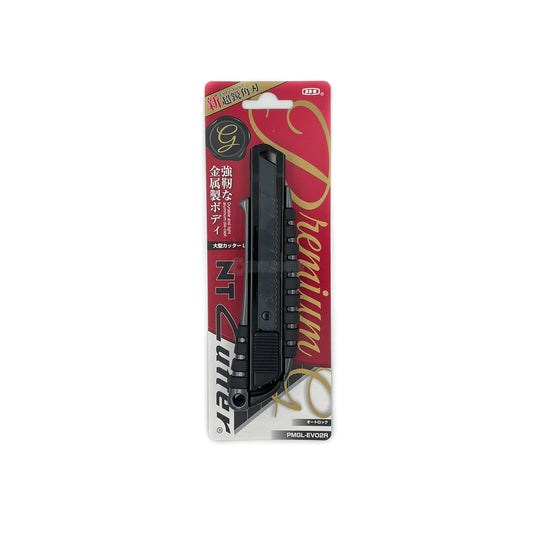 NT 黑色大介刀(鐵柄軟墊/推掣) Premium2 G series L box cutter EVO2R